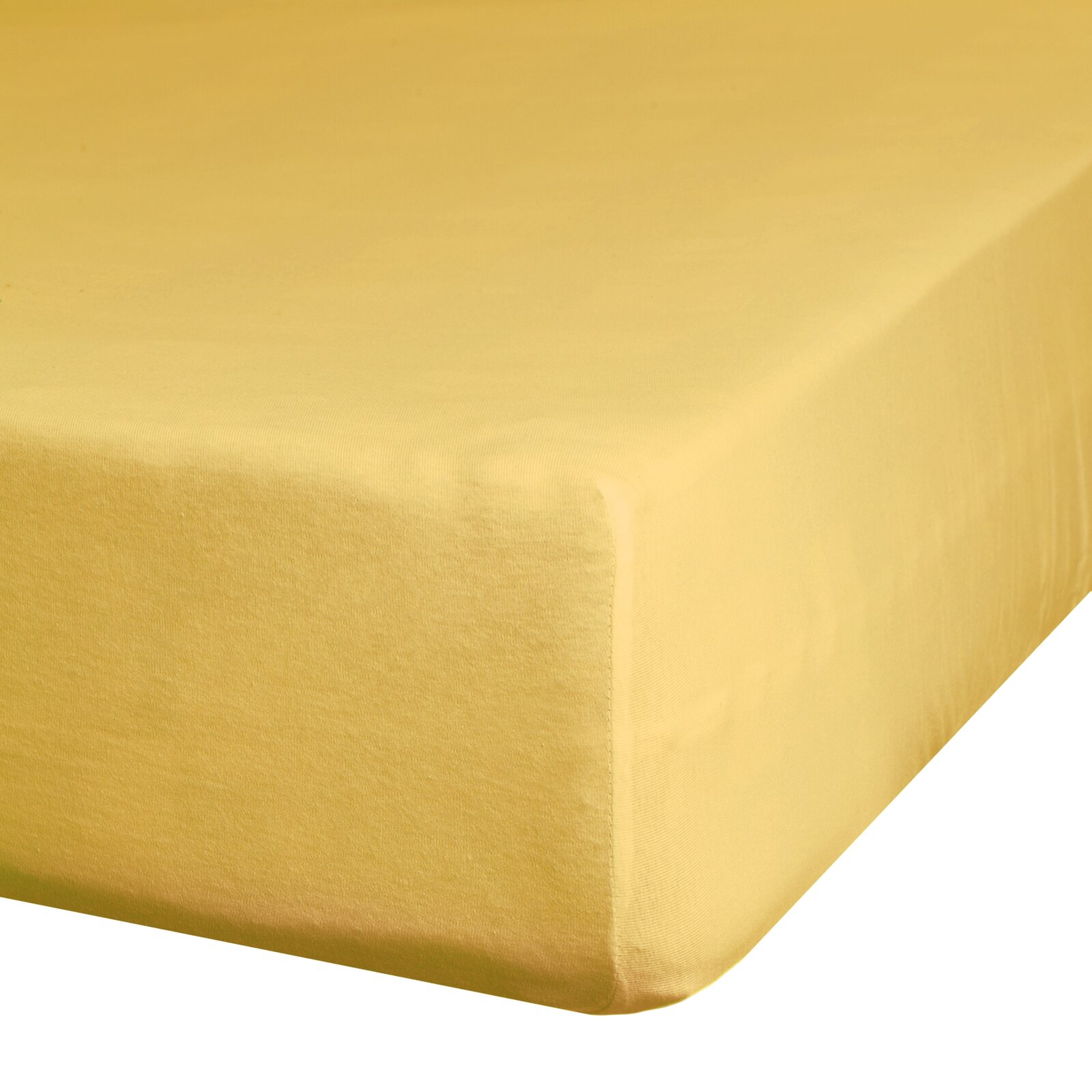 Plachta na posteľ zo saténovej bavlny s gumičkou - Nova/Diva, žltá 140 x 200 cm